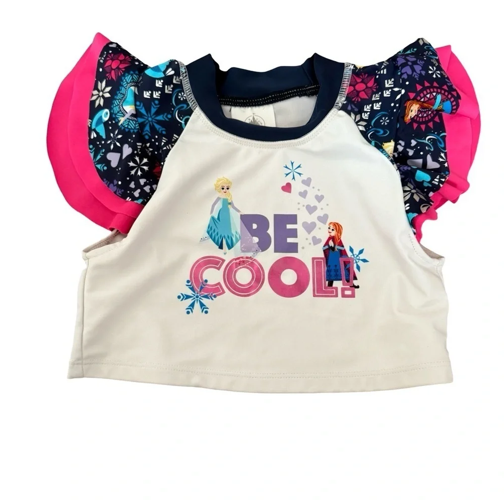 Disney Frozen Girls Rash Guard Swim Top - Size 4T